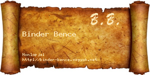 Binder Bence névjegykártya